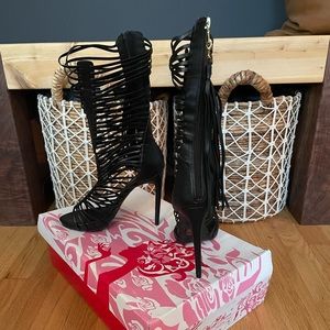 Wild rose lace heels